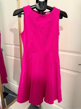 Jennifer Lopez Hot Pink Sleeveless Midi Dress